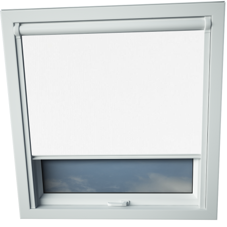 Shower Proof White Axis 90 Skylight Window Blinds White Frame Detail