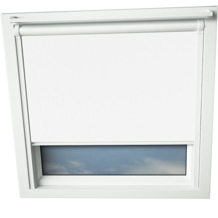 Shower Proof White VELUX Skylight Window Blinds White Frame Detail