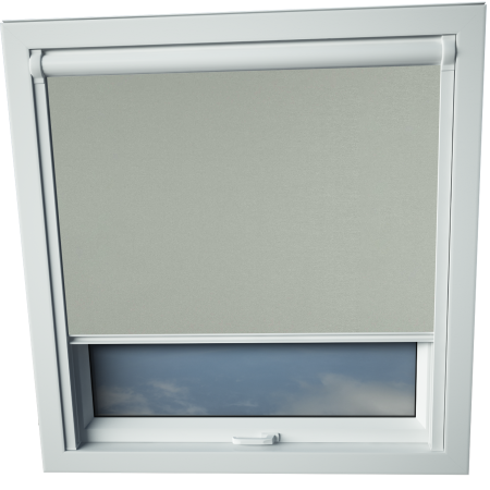 Silver Shimmer Aurora Skylight Window Blinds White Frame Detail