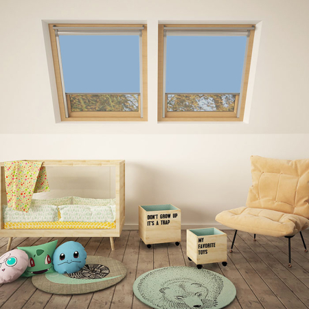 Sky Blue VELUX Skylight Window Blinds