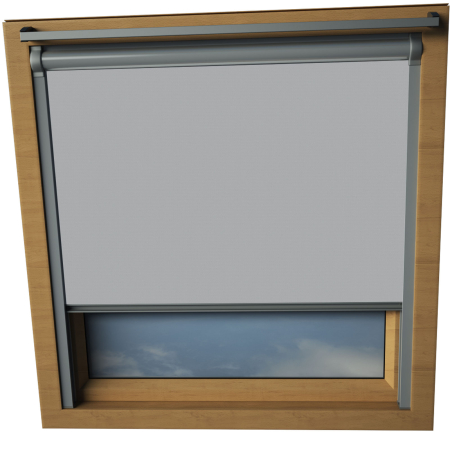 Slate Grey Keylite Skylight Window Blinds Silver Frame Detail