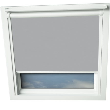 Slate Grey Keylite Skylight Window Blinds White Frame Detail