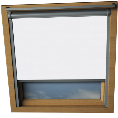 Snow White Keylite Skylight Window Blinds Silver Frame Detail