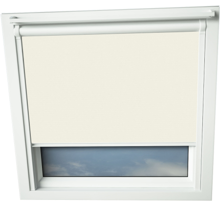 Soft Ivory Keylite Skylight Window Blinds White Frame Detail