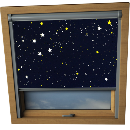 Stars At Night Axis 90 Skylight Window Blinds Silver Frame Detail