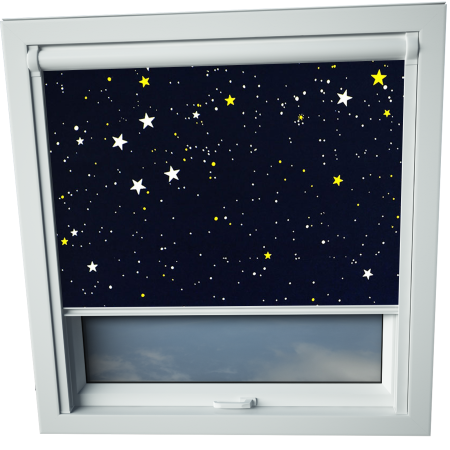 Stars At Night Axis 90 Skylight Window Blinds White Frame Detail