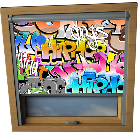 Street Art Aurora Skylight Window Blinds Silver Frame Detail