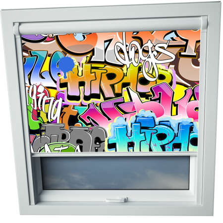 Street Art Duratech Skylight Window Blinds White Frame Detail