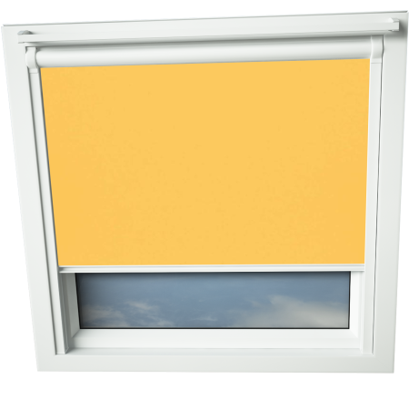 Sunflower Yellow VELUX Skylight Window Blinds White Frame Detail