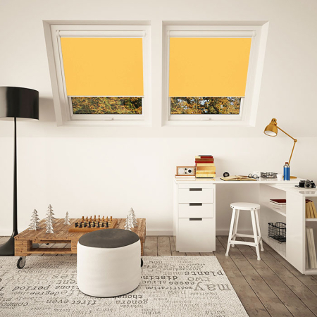 Sunflower Yellow Axis 90 White Frame Skylight Window Blinds