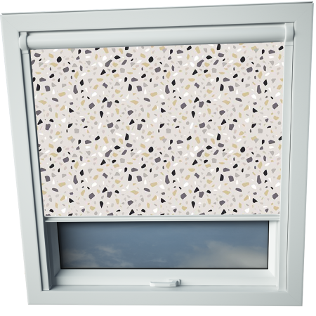 Terazzo Natural Axis 90 Skylight Window Blinds White Frame Detail