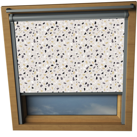 Terazzo Natural VELUX Skylight Window Blinds Silver Frame Detail