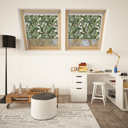 Tropical Leaves Keylite Skylight Window Blinds