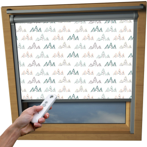 Alps Pastel VELUX Skylight Electric Window Blinds Silver Frame Detail