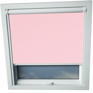 Baby Pink Dakea Skylight Window Blinds White Frame Detail