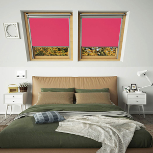 Deep Pink VELUX Electric Skylight Window Blinds