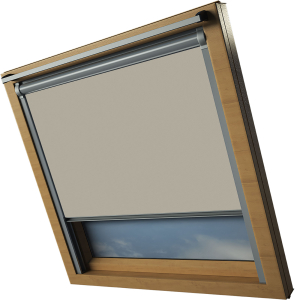 Espresso Keylite Skylight Window Blinds Silver Frame Side Detail