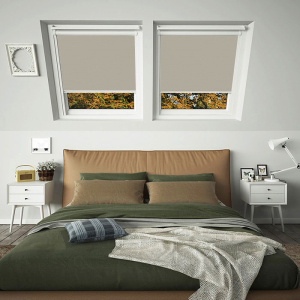 Espresso Keylite White Frame Skylight Window Blinds