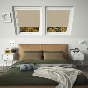 Hessian Aurora White Frame Skylight Window Blinds