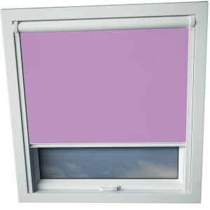 Lavender Aurora Skylight Window Blinds White Frame Detail