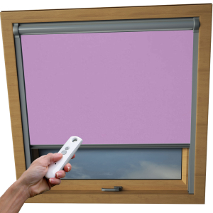 Lavender Dakea Skylight Electric Window Blinds Silver Frame Detail