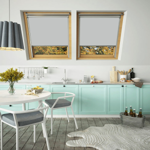 Pale Grey Keylite Skylight Window Blinds