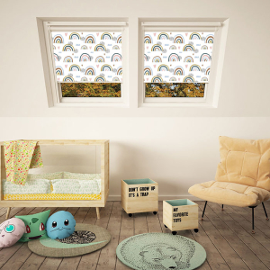 Rainbow Natural VELUX White Frame Skylight Window Blinds