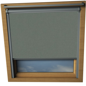 Rock Grey Keylite Skylight Window Blinds Silver Frame Detail