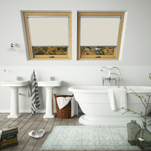 Shower Proof Beige Aurora Skylight Window Blinds