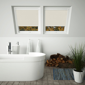 Shower Proof Beige Dakea White Frame Skylight Window Blinds