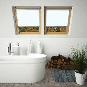 Shower Proof White VELUX Skylight Window Blinds