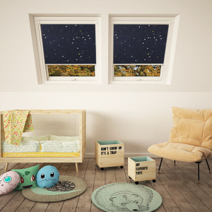 Stars At Night Axis 90 White Frame Skylight Window Blinds