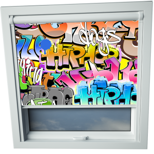 Street Art Aurora Skylight Window Blinds White Frame Detail