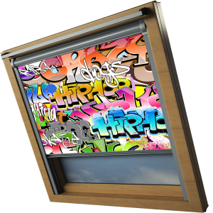 Street Art Keylite Skylight Window Blinds White Frame Detail