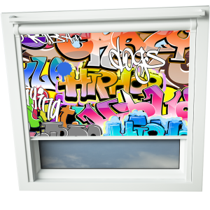 Street Art VELUX Skylight Window Blinds White Frame Detail