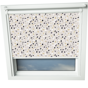 Terazzo Natural VELUX Skylight Window Blinds White Frame Detail