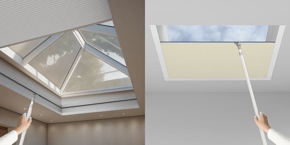 SkyFit manual v Honeycomb manual roof blinds - Stylish & Efficient